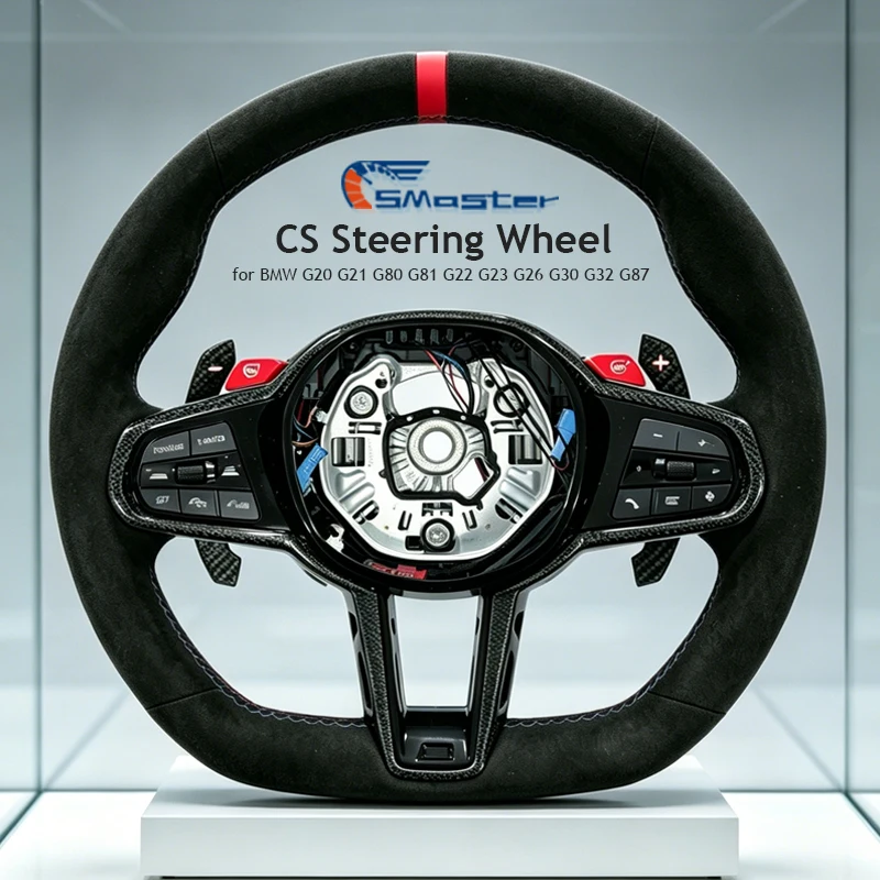 for BMW G30 G32 G01 G02 G05 G15 G20 G21 G22 G26 G80 G81 Modify Suede Sport CS Steering Wheel with Carbon Fiber Frame Red Stripe
for BMW G30 G32 G01 G02 G05 G15 G20 G21 G22 G26 G80 G81 Modify Suede Sport CS Steering Wheel with Carbon Fiber Frame Red Stripe