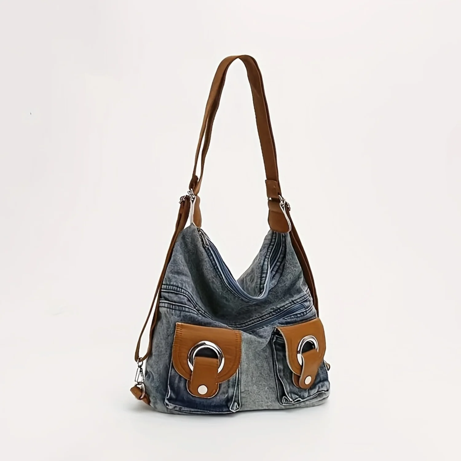 Vintage Denim Backpack, Y2K Large Capacity Hobo Bag, Stylish Crossbody Shoulder Bag - Women's Trendy Accessory
Vintage Denim Backpack, Y2K Large Capacity Hobo Bag, Stylish Crossbody Shoulder Bag - Women's Trendy Accessory