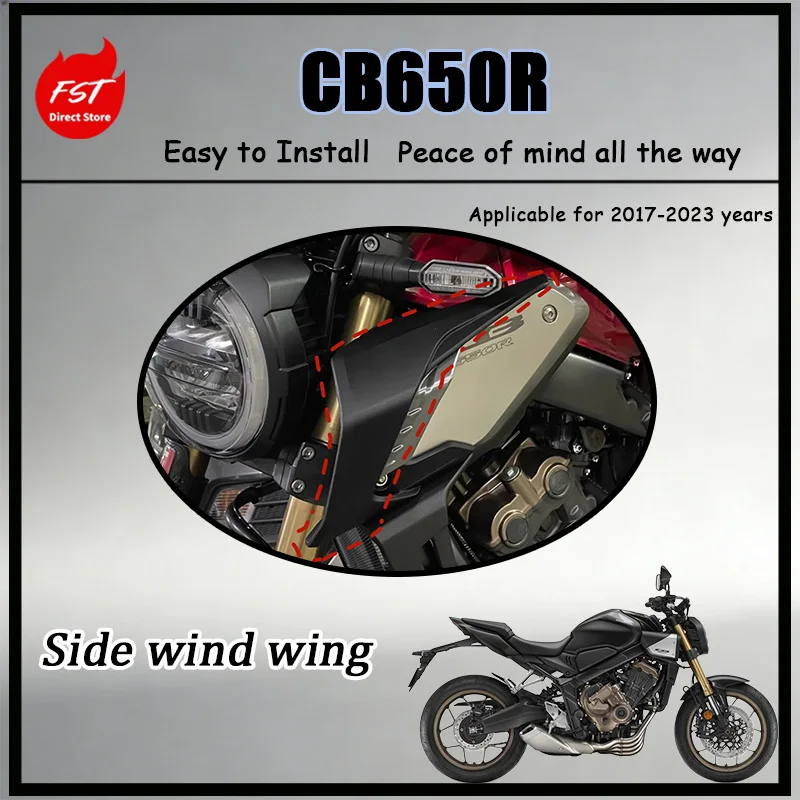 FOR CB650R 17-23 Motorcycle Aerodynamic Side Wing Air Intake Guard Sleek Wind Knife Fairing Accessories
FOR CB650R 17-23 Motorcycle Aerodynamic Side Wing Air Intake Guard Sleek Wind Knife Fairing Accessories