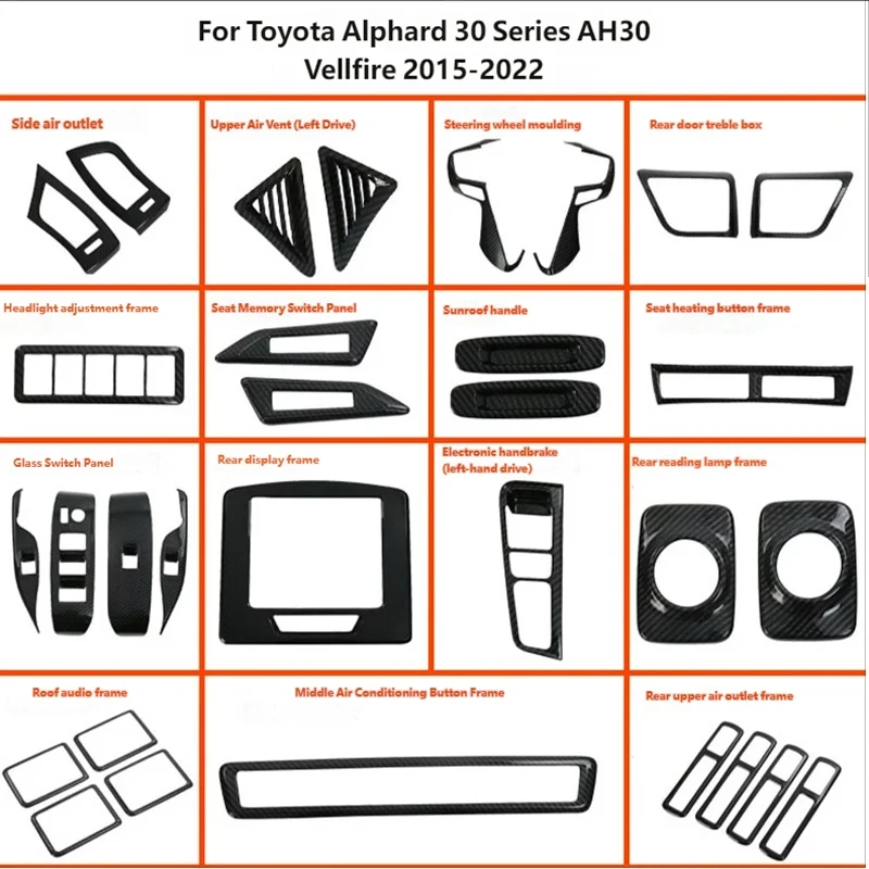 RHD Carbon Fiber Pattern Window Lift Switch Cover For Toyota Alphard 30 Series AH30 Vellfire 2015-2022 Interior Accessories
RHD Carbon Fiber Pattern Window Lift Switch Cover For Toyota Alphard 30 Series AH30 Vellfire 2015-2022 Interior Accessories