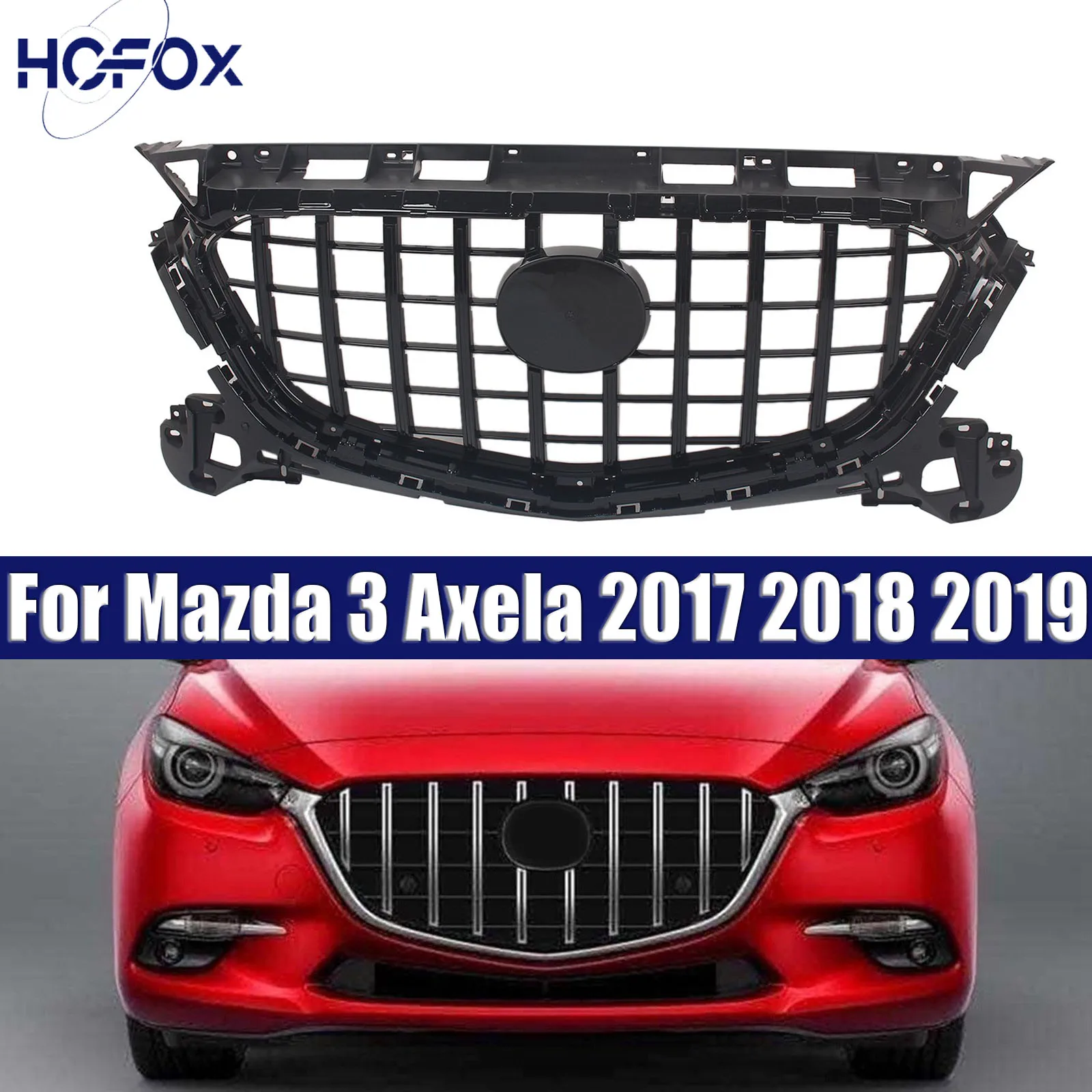 For Mazda 3 Axela 2017-2019 Front Bumper Grille Upper Racing Air Intake Grills Radiator Mesh Grid Body Kit Guard
For Mazda 3 Axela 2017-2019 Front Bumper Grille Upper Racing Air Intake Grills Radiator Mesh Grid Body Kit Guard