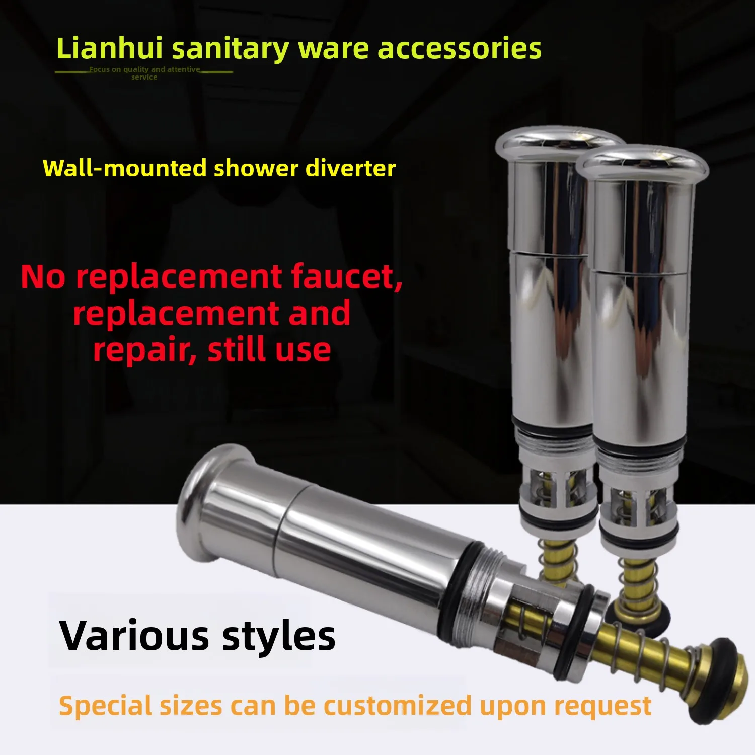 Shower Accessories Compatible with American Standard Bathtub Faucet Mixing Valve Diverter Switch Cartridge
Shower Accessories Compatible with American Standard Bathtub Faucet Mixing Valve Diverter Switch Cartridge