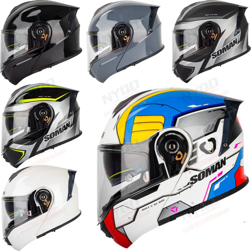 SOMAN Motorcycle Racing Helmet Double Lens Revealing Helmet Cycling Safety Helmet Four Seasons Locomotive Big Head Circle 965
SOMAN Motorcycle Racing Helmet Double Lens Revealing Helmet Cycling Safety Helmet Four Seasons Locomotive Big Head Circle 965