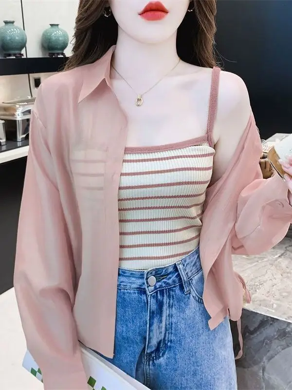 Summer Slim Fit Fashionable Sun Protection Shirt Pure Color Korean Style Outerwear Versatile Elegant Small Fragrance Style
Summer Slim Fit Fashionable Sun Protection Shirt Pure Color Korean Style Outerwear Versatile Elegant Small Fragrance Style