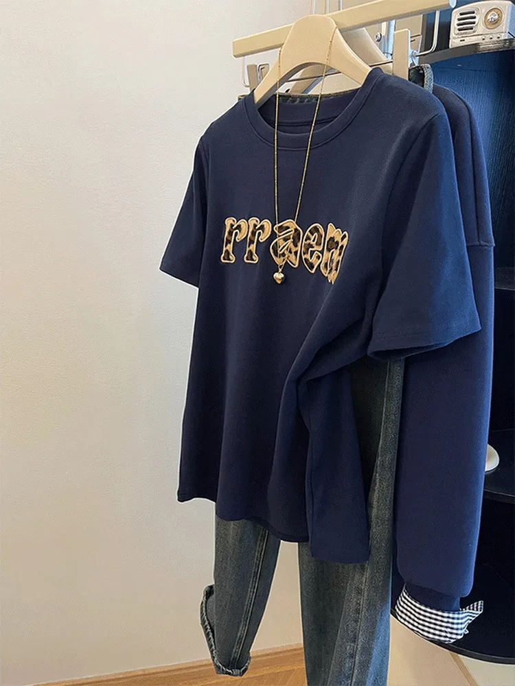 plus Size Women's T-irt Embroidered Letter Pure Cotton ort Sve Loose Fit Summer Casual High Quali Top
plus Size Women's T-irt Embroidered Letter Pure Cotton ort Sve Loose Fit Summer Casual High Quali Top