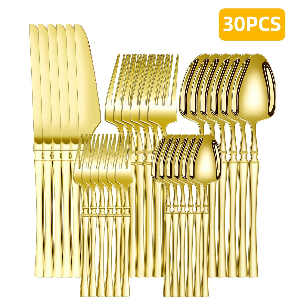 Stainless steel tableware small waist 30-piece set Western food hotel stainless steel steak knife, fork and spoon set
Stainless steel tableware small waist 30-piece set Western food hotel stainless steel steak knife, fork and spoon set