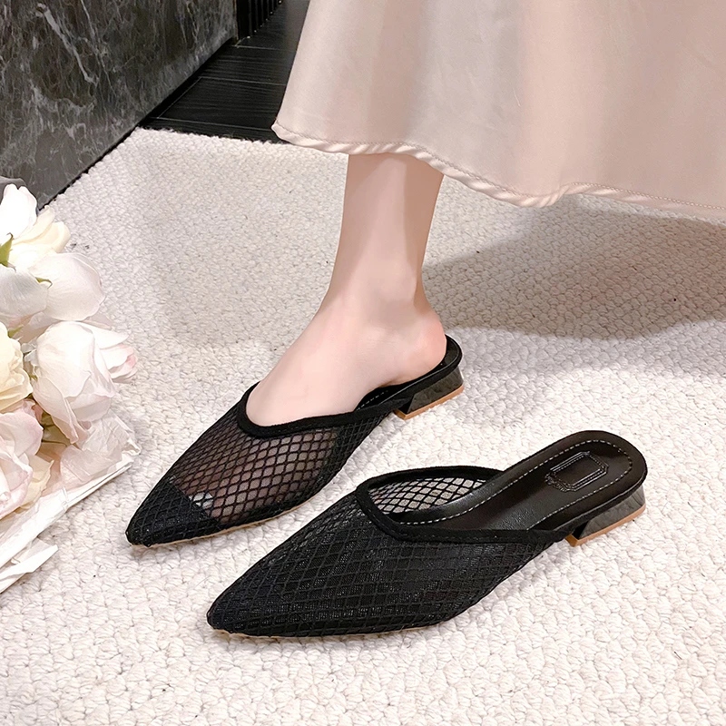 New Mesh Women Flats Pointed Toe Slippers Fad Breathable Mules Shoes Casual Slingback Sandals Summer Slides Lady Flip-flops
New Mesh Women Flats Pointed Toe Slippers Fad Breathable Mules Shoes Casual Slingback Sandals Summer Slides Lady Flip-flops