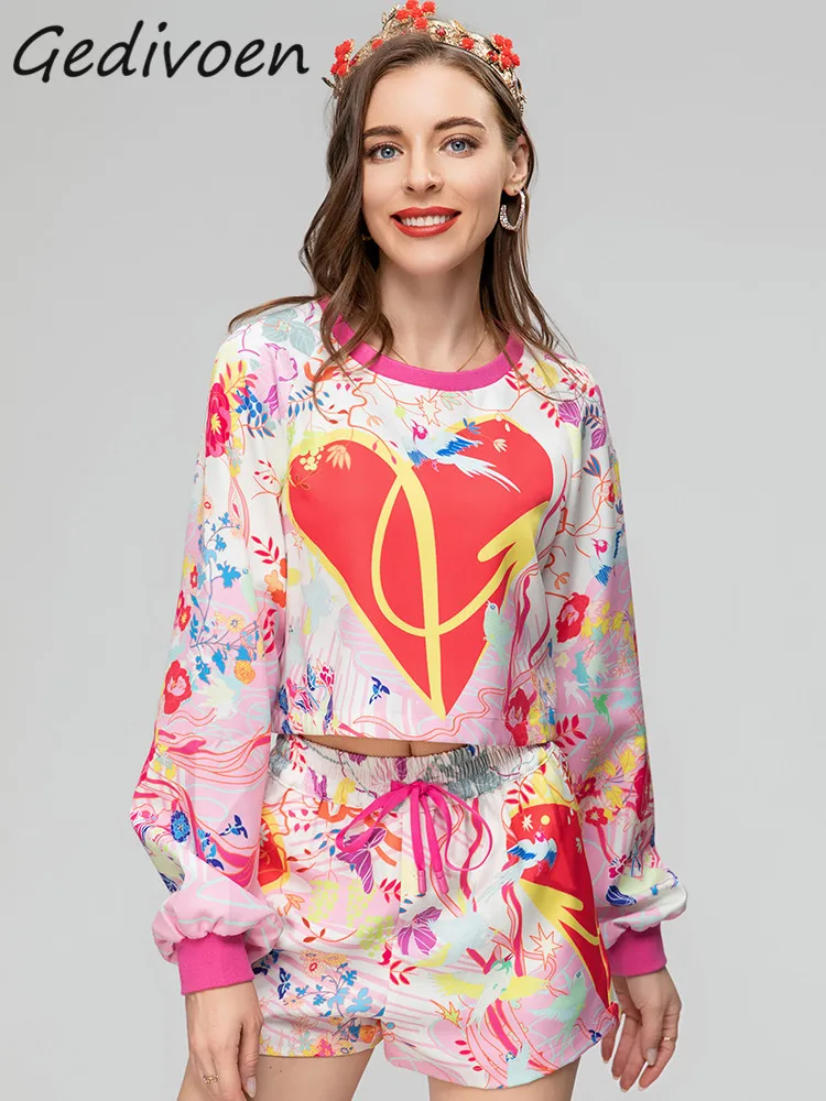 Gedivoen Summer Fashion Designer Vintage Print Shorts Set Women Lantern Sleeve Short Top+Elastic Waist Shorts Slim 2 Pieces Set
Gedivoen Summer Fashion Designer Vintage Print Shorts Set Women Lantern Sleeve Short Top+Elastic Waist Shorts Slim 2 Pieces Set
