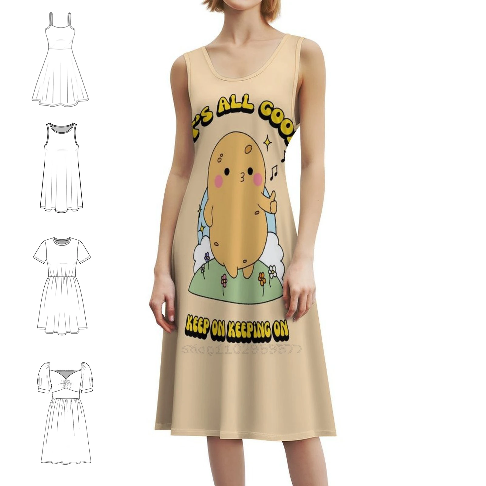 Милое кавайное платье Potato-It's All Good Keep On Keeping в корейском стиле для женщин Элегантное повседневное платье для вечеринки или повседневной носки Милое
Милое кавайное платье Potato-It's All Good Keep On Keeping в корейском стиле для женщин Элегантное повседневное платье для вечеринки или повседневной носки Милое