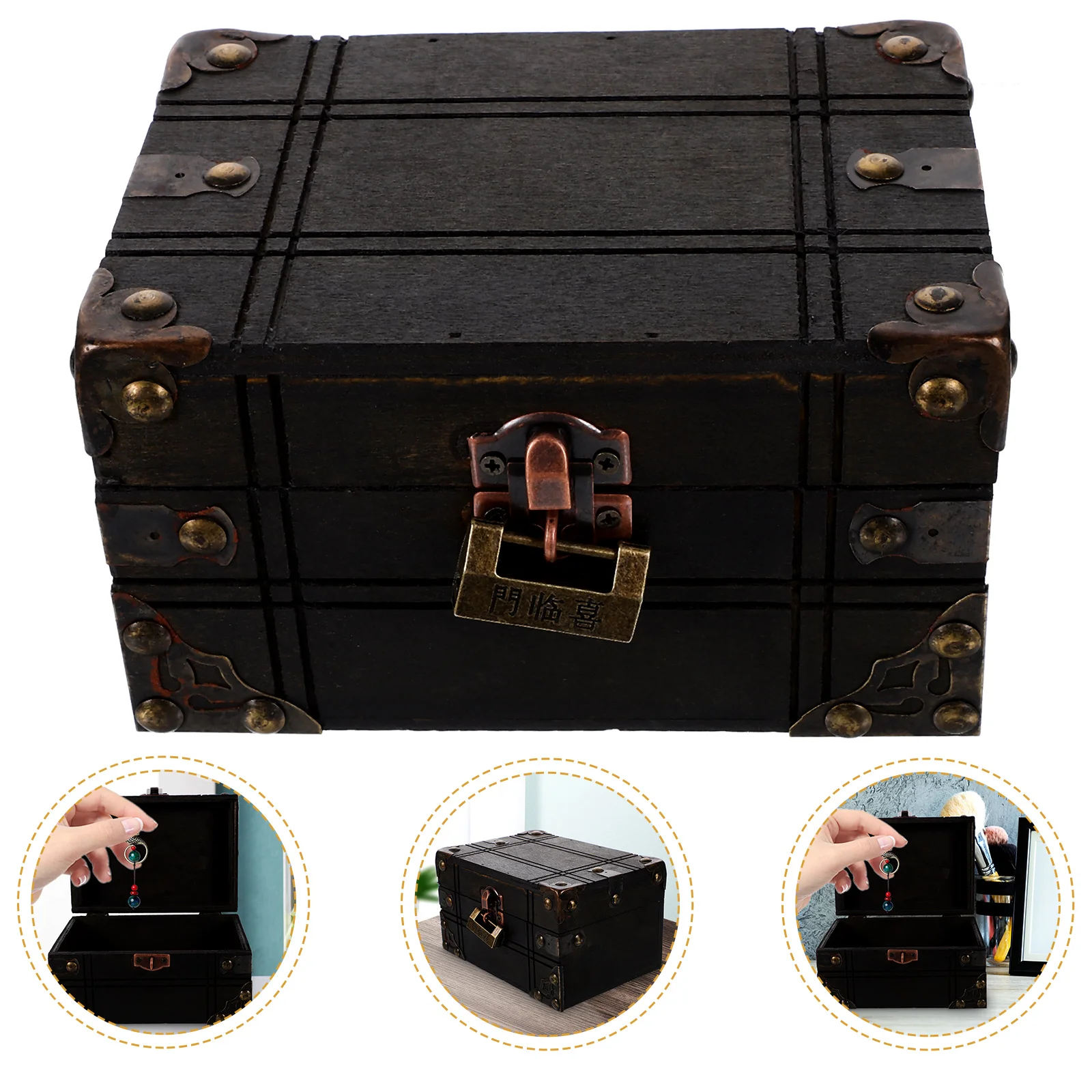 Vintage Storage Box Treasure Chest Pirate Jewelry Holder Wooden Trinket Case Photo Prop Retro Decor
Vintage Storage Box Treasure Chest Pirate Jewelry Holder Wooden Trinket Case Photo Prop Retro Decor