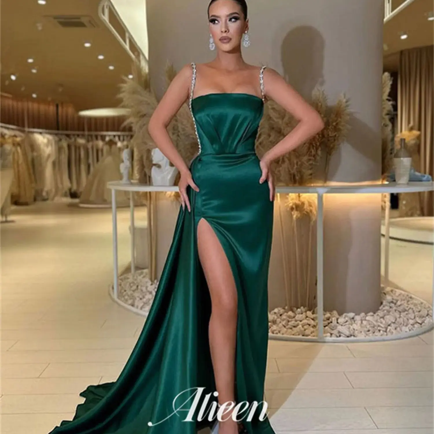 Aileen Satin Green Mermaid Diamond Shoulder Strap Home Dresses With Long Sleeves Evening Dress Woman Sharon Said Ball Gowns Prom
Aileen Satin Green Mermaid Diamond Shoulder Strap Home Dresses With Long Sleeves Evening Dress Woman Sharon Said Ball Gowns Prom