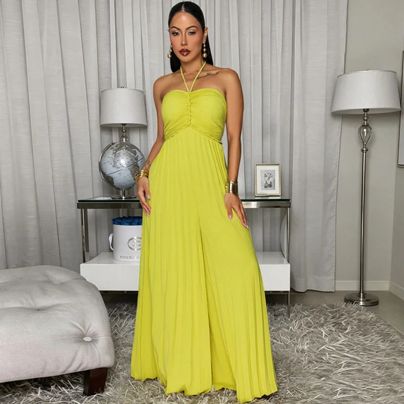 Doyerl Solid Loose Wide Leg Jumpsuit Woman Party Club Halter Strapless Sleeveless High Waist One Piece Romper Birthday Outfits
Doyerl Solid Loose Wide Leg Jumpsuit Woman Party Club Halter Strapless Sleeveless High Waist One Piece Romper Birthday Outfits
