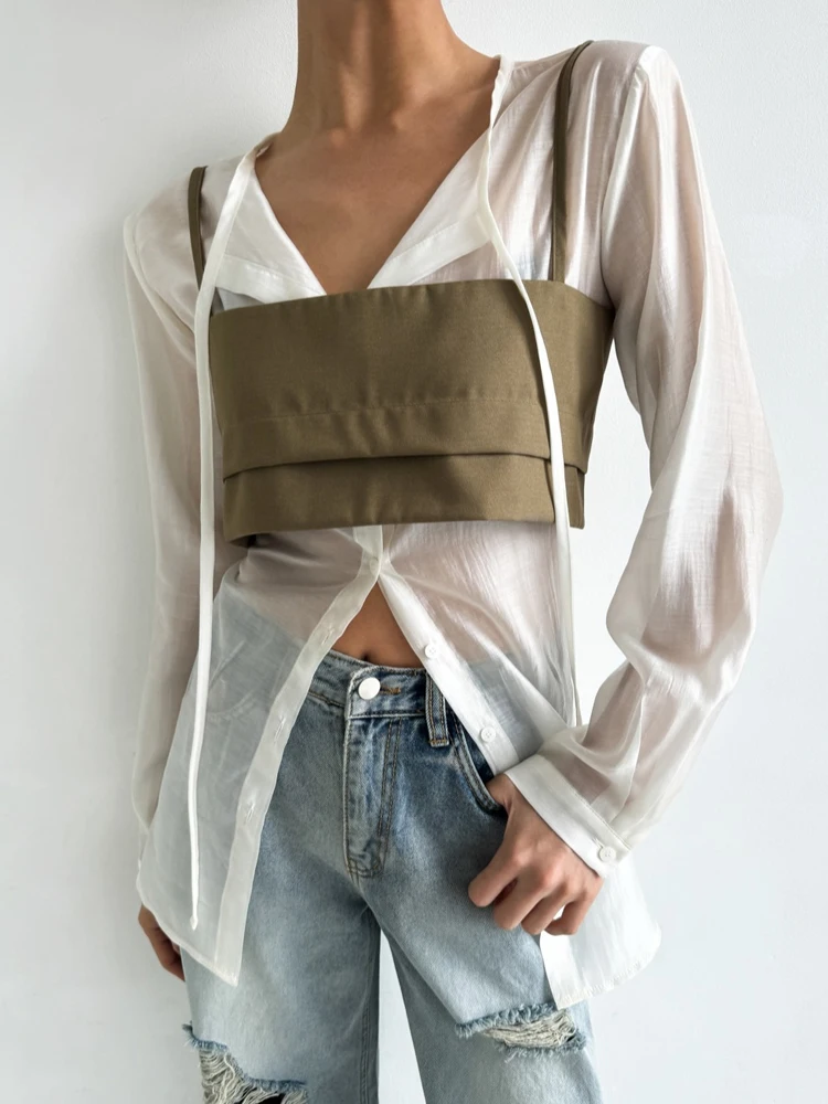 Summer ort Women's Tank Top Strap Vest Korean Sle Ba Tie Design Casual Outerwear Faionable Layering Clothes
Summer ort Women's Tank Top Strap Vest Korean Sle Ba Tie Design Casual Outerwear Faionable Layering Clothes