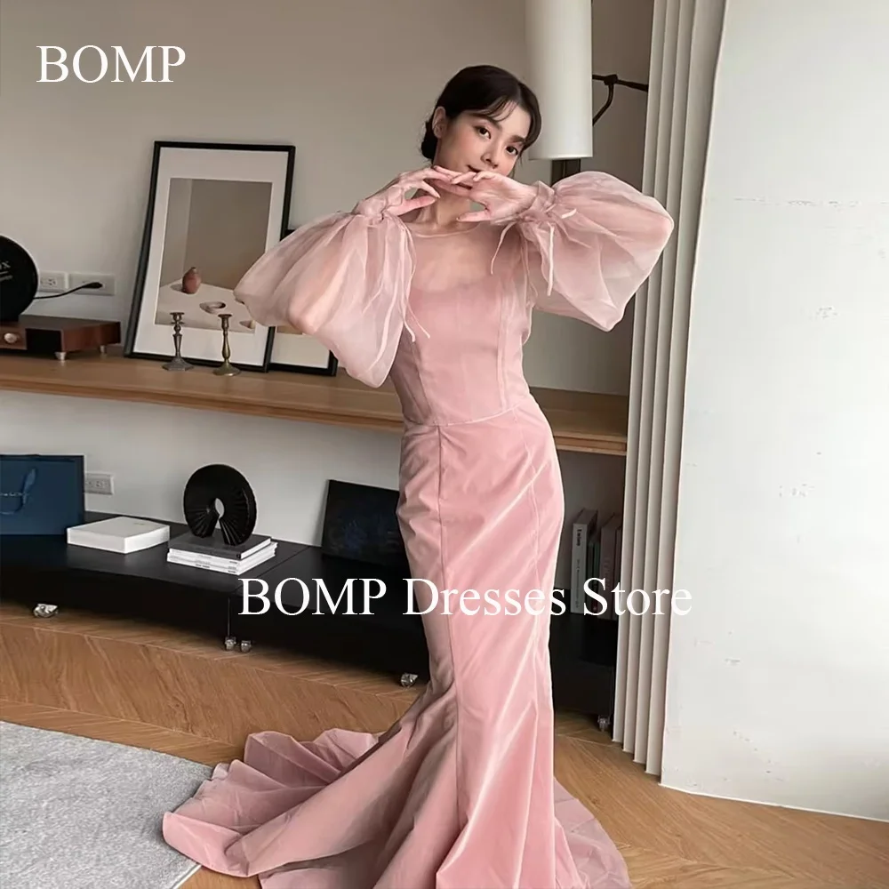 BOMP Candy Pink Mermaid Trumpet Evening Dresses Wedding Party Photo shoot Velvet Bride Gowns Customized Elegant 웨딩드레스 
BOMP Candy Pink Mermaid Trumpet Evening Dresses Wedding Party Photo shoot Velvet Bride Gowns Customized Elegant 웨딩드레스