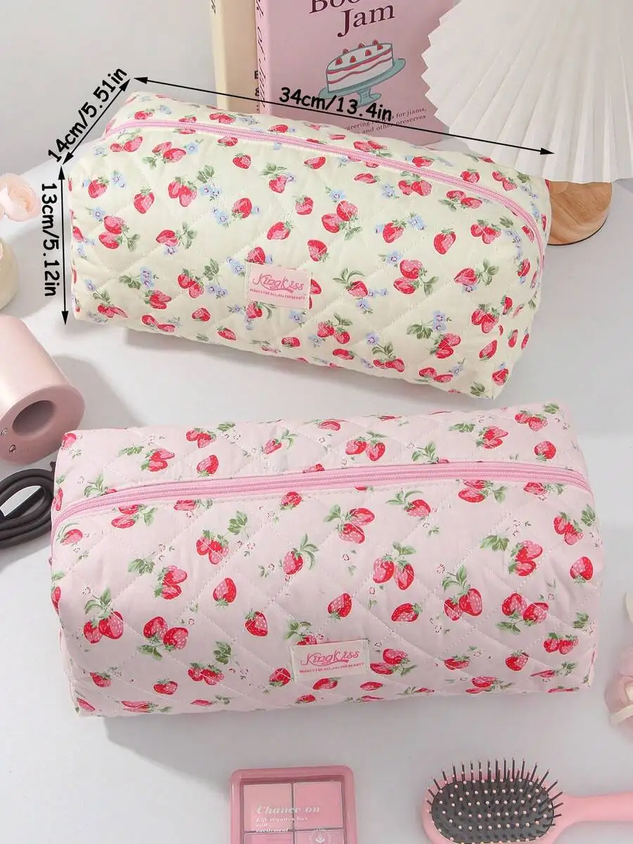 Strawberry Print Quilted Hair Dryer Storage Bag With Inner Pockets For Travel Cosmetic
Strawberry Print Quilted Hair Dryer Storage Bag With Inner Pockets For Travel Cosmetic