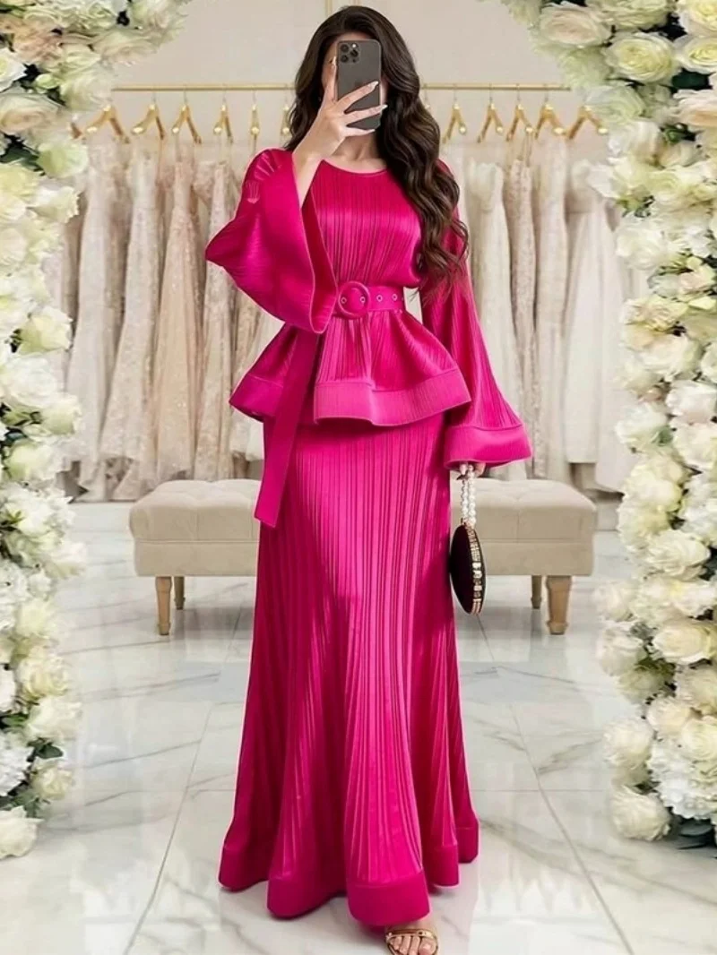 Elegant Pleated 2 Piece Sets Women Outfits Autumn Clothing Women 2026 Flare Sleeve Top Mermaid Skirt Suit OL Style Dress Sets
Elegant Pleated 2 Piece Sets Women Outfits Autumn Clothing Women 2026 Flare Sleeve Top Mermaid Skirt Suit OL Style Dress Sets