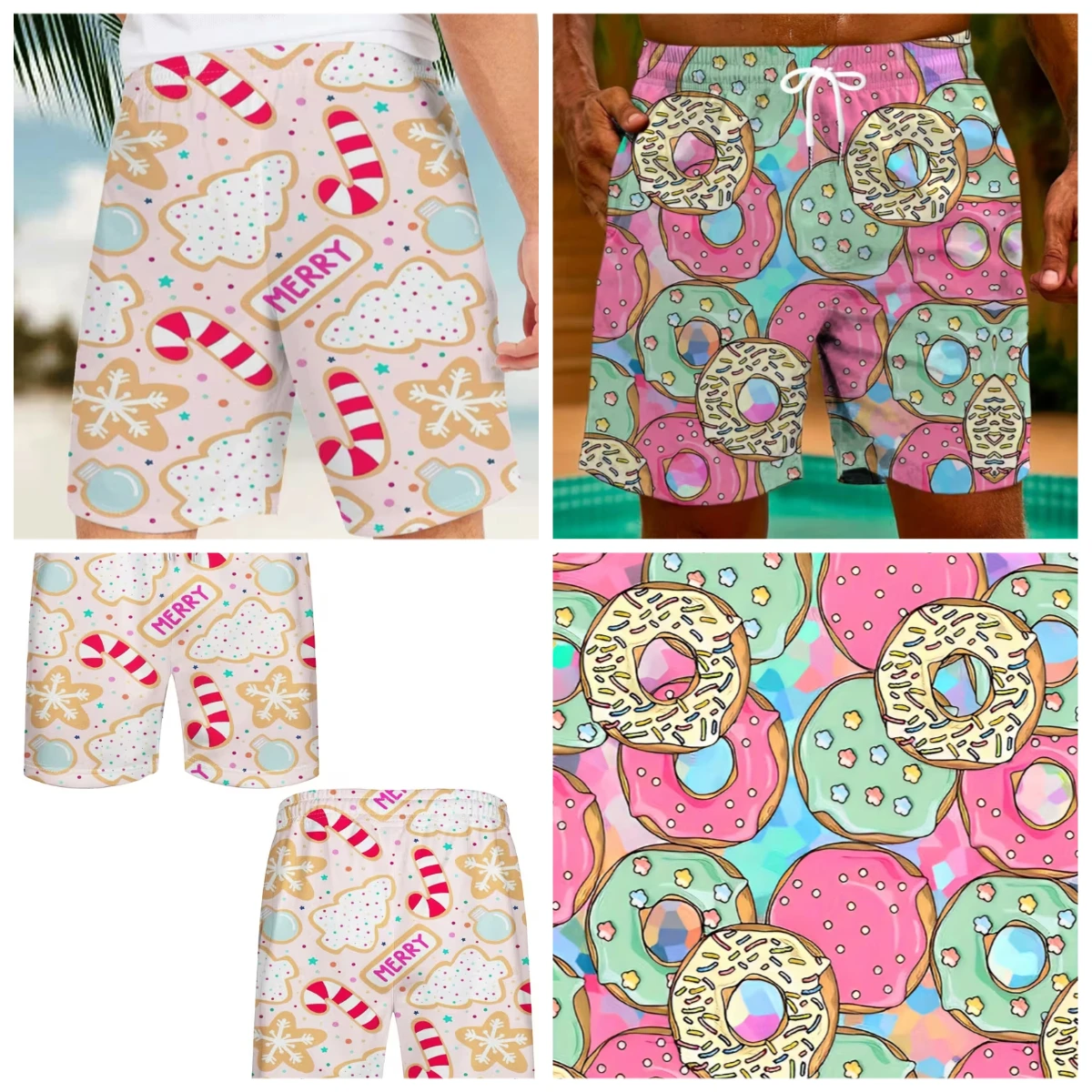 Adult and Kids Donut Cookie Style Party! Macaron-colored 3D All-over Print Beach Shorts, A Summer Seaside Eye-catching Must-have
Adult and Kids Donut Cookie Style Party! Macaron-colored 3D All-over Print Beach Shorts, A Summer Seaside Eye-catching Must-have