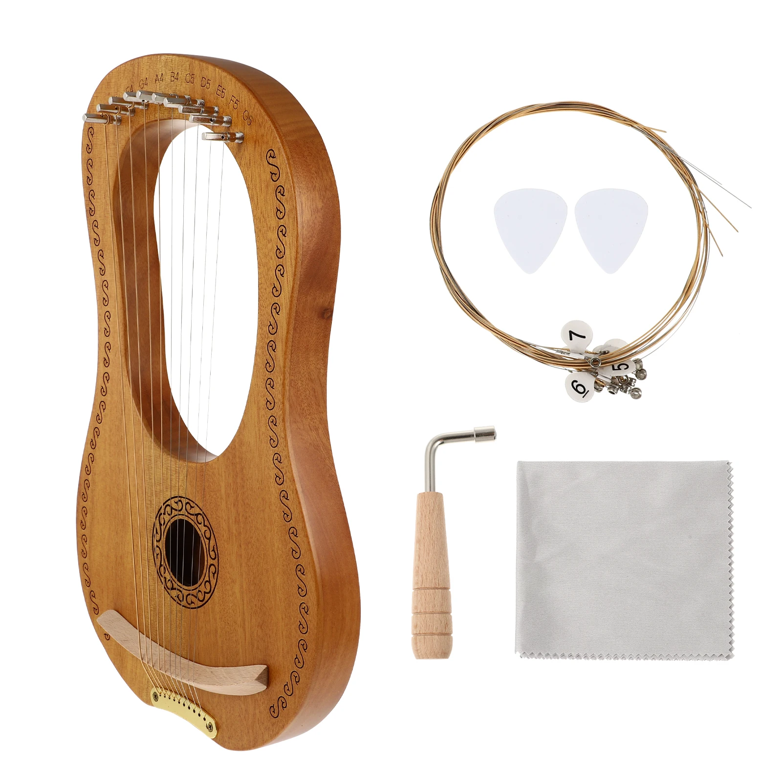 10 String Lyre Harp Wood Body Instrument Portable Kids Music Original Color Random Accessories Delicate Design Long Lasting
10 String Lyre Harp Wood Body Instrument Portable Kids Music Original Color Random Accessories Delicate Design Long Lasting