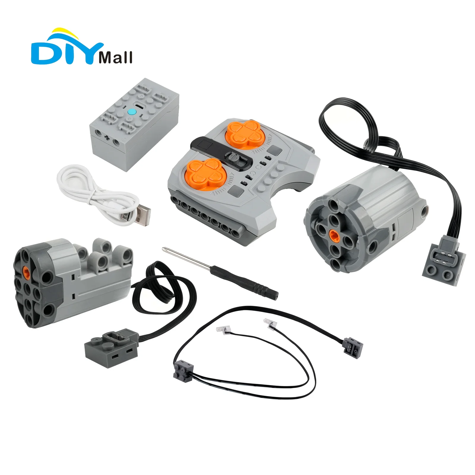 2.4G Speed Control Remote Controller Kit with APP Lithium Battery Box 8870 XL Motor 8882 Servo LED Strip for DIY Block Model
2.4G Speed Control Remote Controller Kit with APP Lithium Battery Box 8870 XL Motor 8882 Servo LED Strip for DIY Block Model