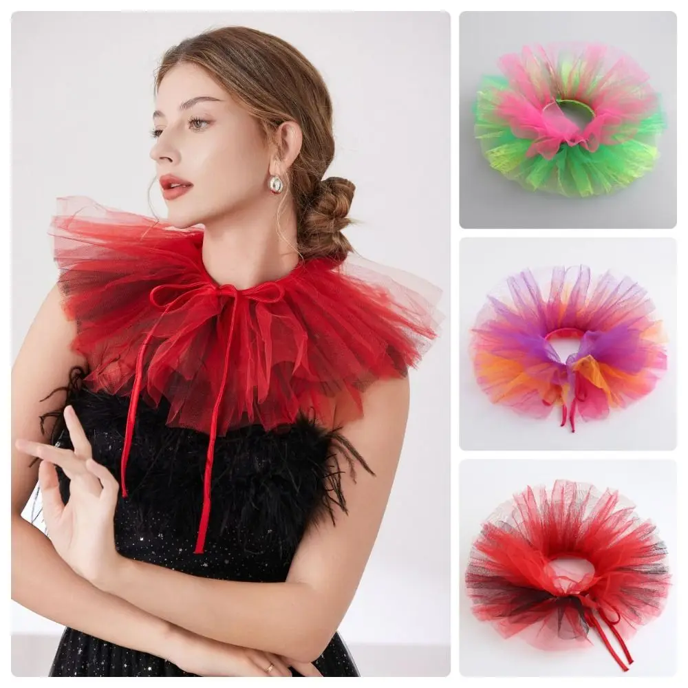 Exaggerated Colored Tulle Ruffled False Collar Mesh Three-Layer Fake Collar Detachable Collar Shawl Party
Exaggerated Colored Tulle Ruffled False Collar Mesh Three-Layer Fake Collar Detachable Collar Shawl Party