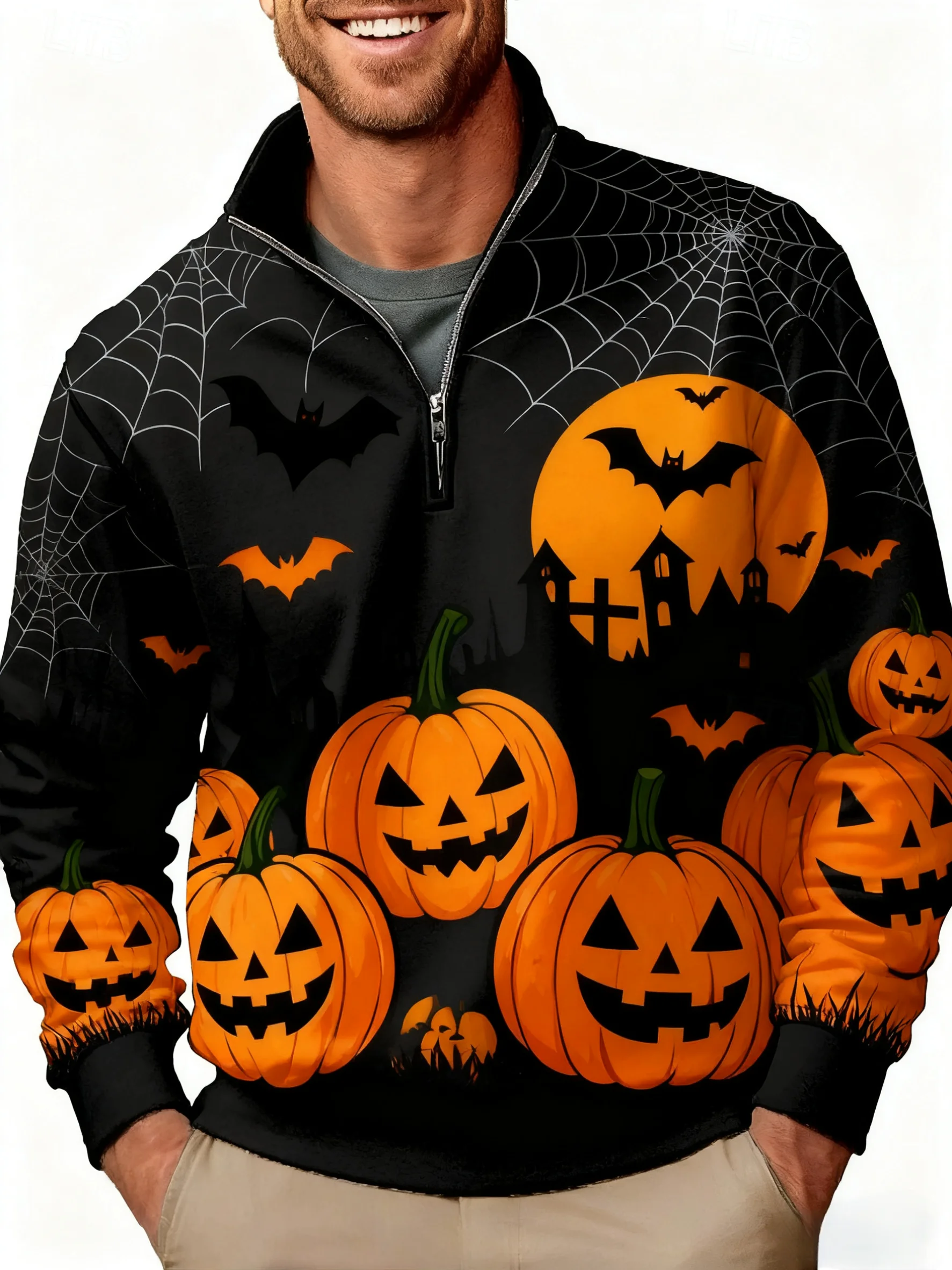 Fashion Halloween Element Men's Zipper Sweatshirt Autumn Winter Casual Long Sleeve Pullover Creative Pattern Comfortable Clothes
Fashion Halloween Element Men's Zipper Sweatshirt Autumn Winter Casual Long Sleeve Pullover Creative Pattern Comfortable Clothes