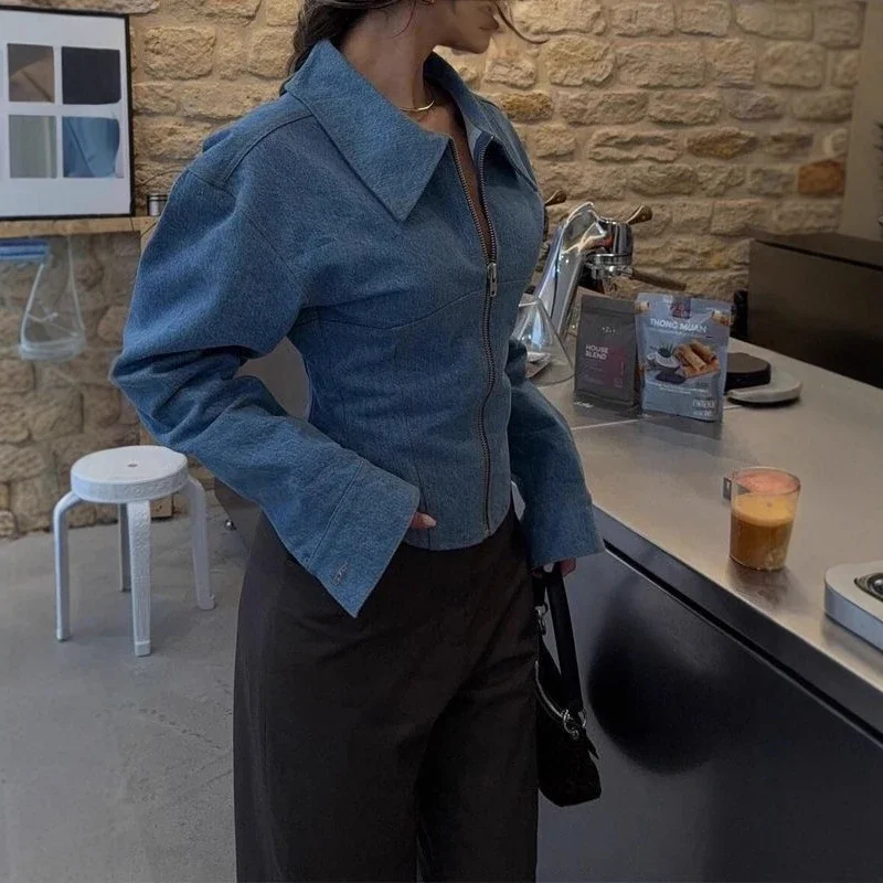 Women Denim Lapel Short Coat Casual Fashion Long Sleeve Vintage High Waist Cardigan Winter Street Lapel Office Commuting Jackets
Women Denim Lapel Short Coat Casual Fashion Long Sleeve Vintage High Waist Cardigan Winter Street Lapel Office Commuting Jackets