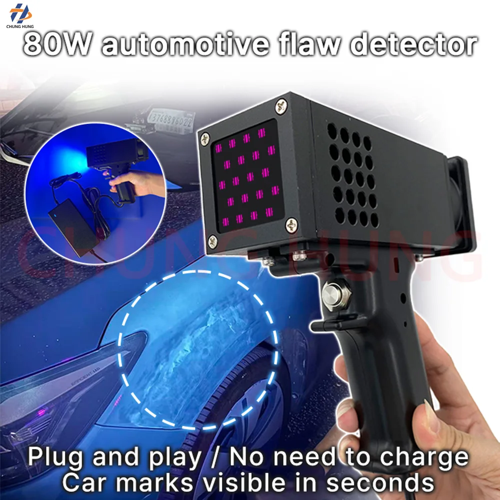 Handheld 80W 365nm UV LED curing lamp UV lamp, used for detecting atomic ash and defects in automobiles
Handheld 80W 365nm UV LED curing lamp UV lamp, used for detecting atomic ash and defects in automobiles