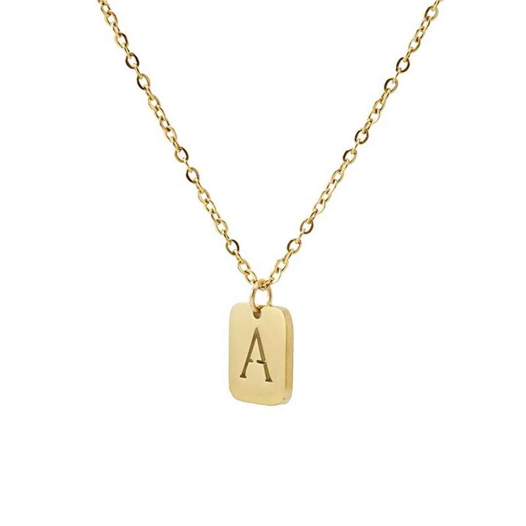 Fashion Hollow 26 A-Z Initial Letter Name Pendant Female Gold Color Stainless Steel Alphabet Square Necklace for Women Jewelry
Fashion Hollow 26 A-Z Initial Letter Name Pendant Female Gold Color Stainless Steel Alphabet Square Necklace for Women Jewelry