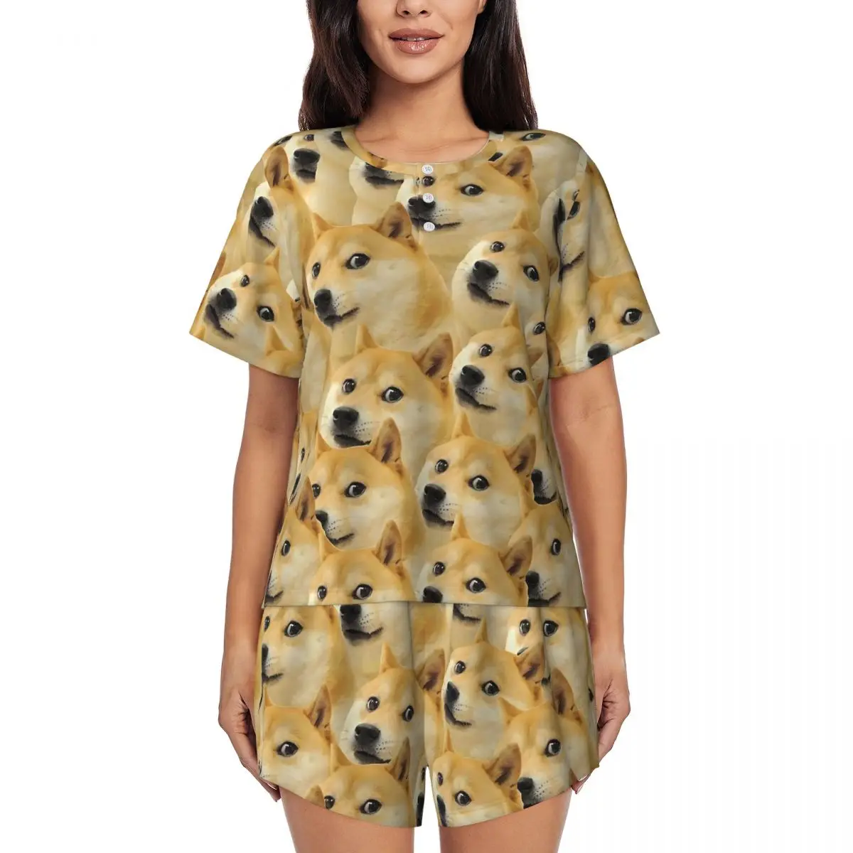 Shiba Inu Doggo Dog Meme Montage Pajamas Women Cute Sleepwear Summer Short-Sleeve 2 Pieces Home O Neck Printed Pajama Sets
Shiba Inu Doggo Dog Meme Montage Pajamas Women Cute Sleepwear Summer Short-Sleeve 2 Pieces Home O Neck Printed Pajama Sets