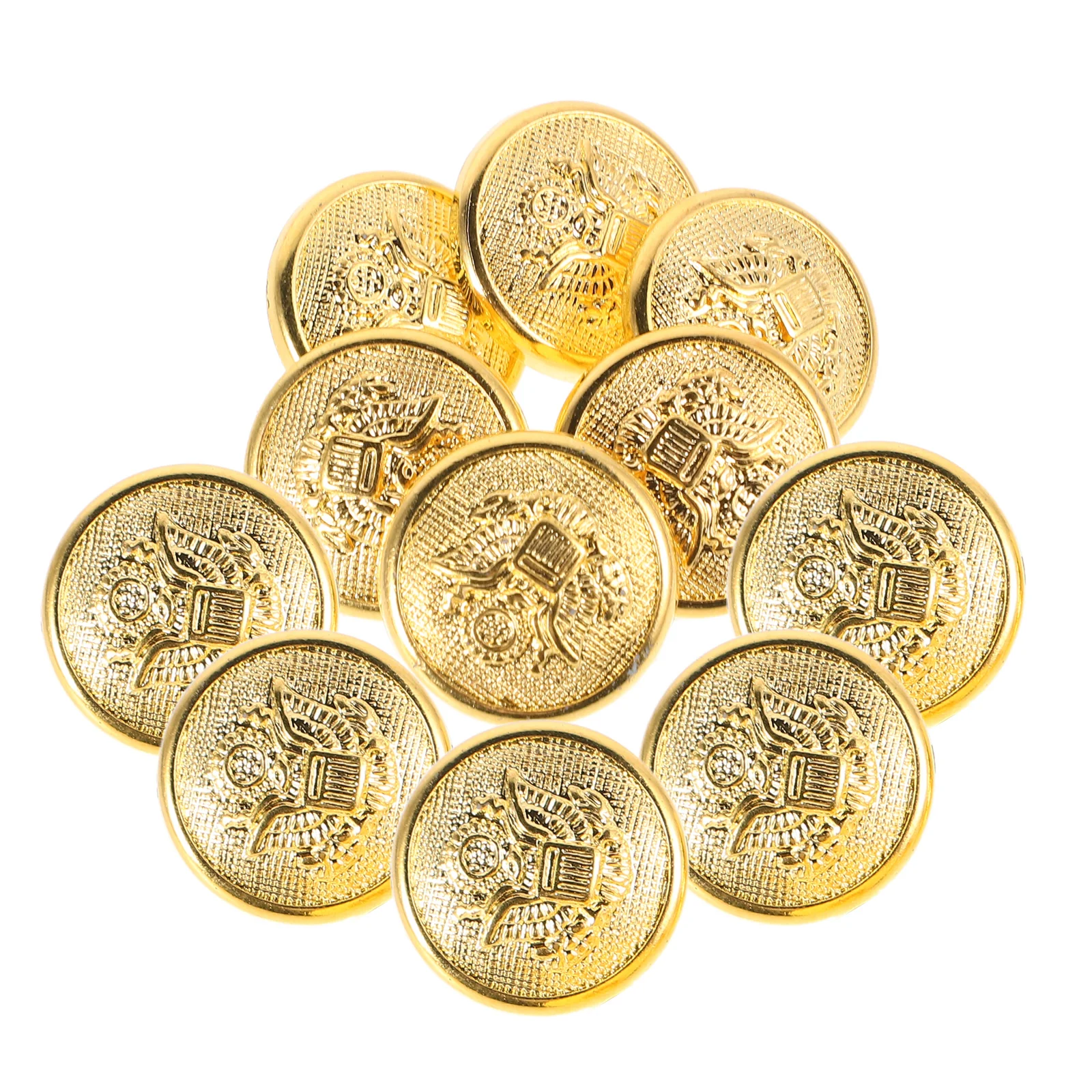 11 pcs Metal Eagle Badge Buttons for Men Suits Jackets Uniforms Golden Round Shaped Durable Sewing Clothes Accessories
11 pcs Metal Eagle Badge Buttons for Men Suits Jackets Uniforms Golden Round Shaped Durable Sewing Clothes Accessories