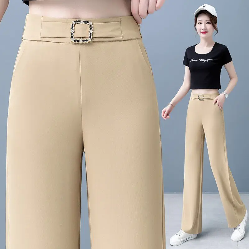 Slim Wide Leg Pants Women's Loose Fitting Straight High Waist Drapey Suit Pants Versatile Casual Trousers Summer New Style
Slim Wide Leg Pants Women's Loose Fitting Straight High Waist Drapey Suit Pants Versatile Casual Trousers Summer New Style