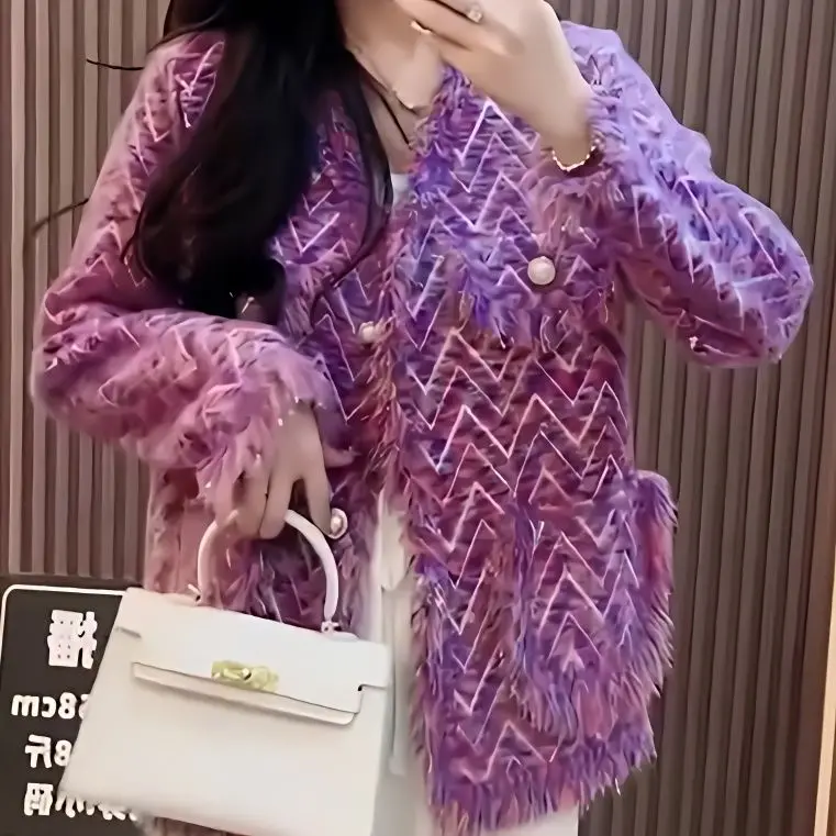 Autumn and Winter Small Fragrant Style Thick New Style Mink Fur French Small Fragrant Style Rainbow Medium Thick Coat for Women
Autumn and Winter Small Fragrant Style Thick New Style Mink Fur French Small Fragrant Style Rainbow Medium Thick Coat for Women