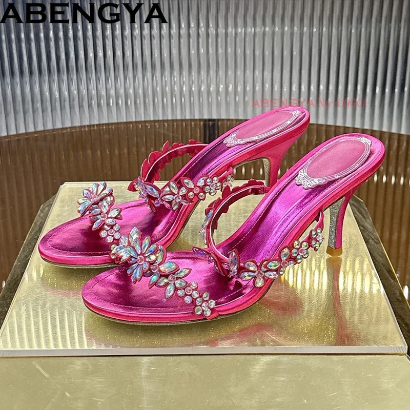 Летние шлепанцы на тонком высоком каблуке, женские роскошные босоножки с кристаллами, туфли для вечеринок с открытым носком, женская обувь для выхода в свет
Летние шлепанцы на тонком высоком каблуке, женские роскошные босоножки с кристаллами, туфли для вечеринок с открытым носком, женская обувь для выхода в свет