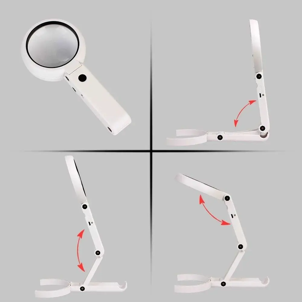 11x Magnification Magnifying Glass 8 LED Light Hand-held LED Light Magnifier Portable Design Multi-purpose