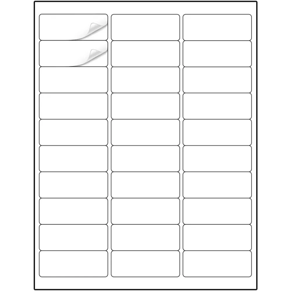 Self Adhesive Shipping Labels 1x2.625 Inch 900 Count White 30 Per Sheet for Laser and Inkjet Printers
Self Adhesive Shipping Labels 1x2.625 Inch 900 Count White 30 Per Sheet for Laser and Inkjet Printers