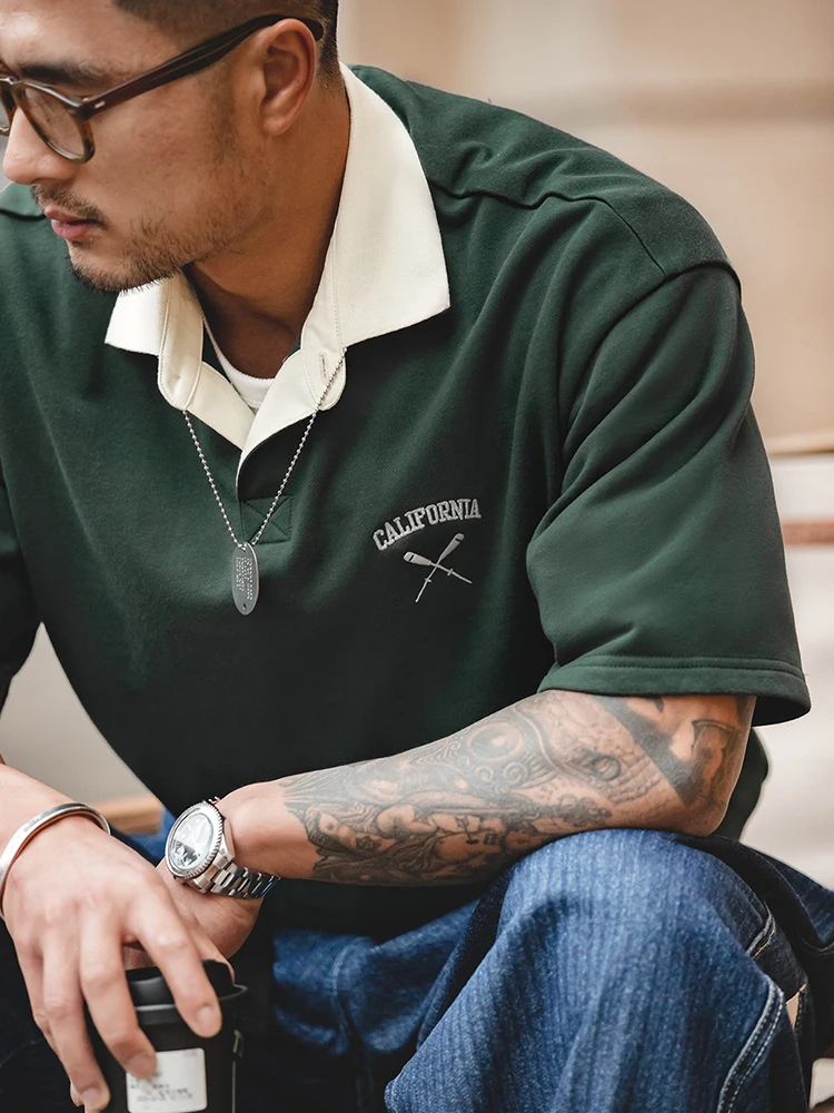 Maden Workwear American Retro Color Block Shirt Short Sleeve Loose Embroidery College Style Turn Collar Half Sleeve T-...
Maden Workwear American Retro Color Block Shirt Short Sleeve Loose Embroidery College Style Turn Collar Half Sleeve T-...