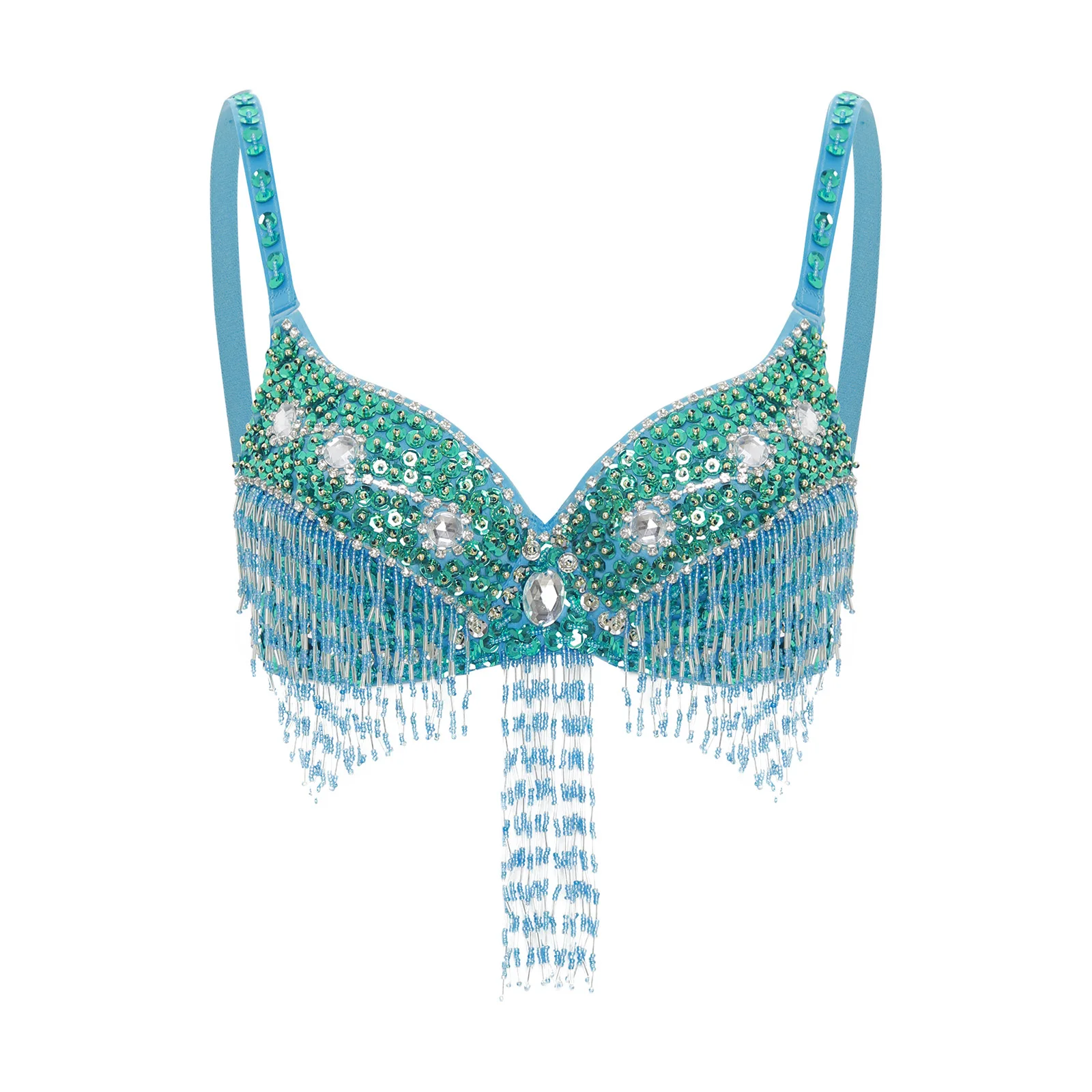 Womens Belly Dance Performance Outfit Shiny Sequins Fringe Underwire Bra Push Up Balconette Salsa Rumba Bra Tops Belly Dancewear
Womens Belly Dance Performance Outfit Shiny Sequins Fringe Underwire Bra Push Up Balconette Salsa Rumba Bra Tops Belly Dancewear