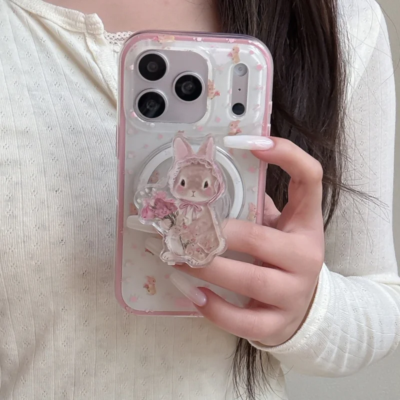 Korean Pink Little Flower Rabbit Magnetic Phone Case For iPhone 17 Pro 16 15 14 Pro Max Cover with Stand 2 in 1 Shockproof Cases
Korean Pink Little Flower Rabbit Magnetic Phone Case For iPhone 17 Pro 16 15 14 Pro Max Cover with Stand 2 in 1 Shockproof Cases
