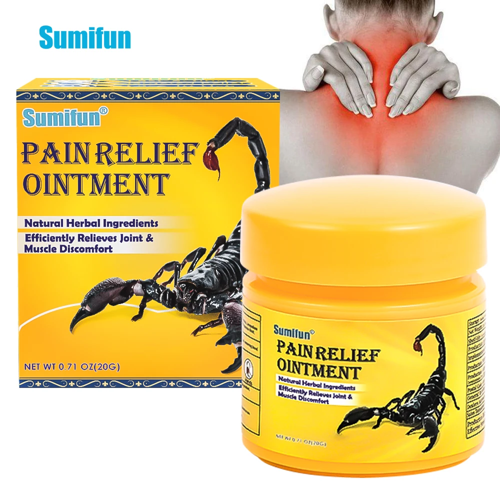 Sumifun 20g Scorpion Venom Pain Relief Cream Treat Arthritis Muscle Joint Sprain Ointment Rheumatism Painkiller Body Care Cream
Sumifun 20g Scorpion Venom Pain Relief Cream Treat Arthritis Muscle Joint Sprain Ointment Rheumatism Painkiller Body Care Cream