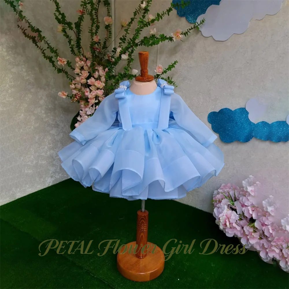 Petal Light Blue First Communion Gown Long Sleeve Girls Princess Dress Shoulder Bow Pearl Detail Evening Party Dress for Girls
Petal Light Blue First Communion Gown Long Sleeve Girls Princess Dress Shoulder Bow Pearl Detail Evening Party Dress for Girls