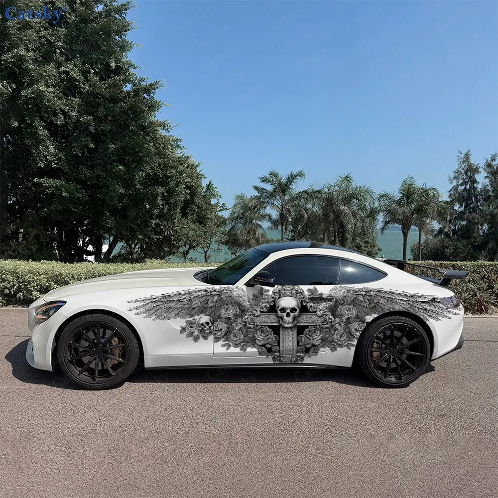 2pcs Underworld Wing Skull Cross Car Side Wraps, Self-Adhesive PVC Waterproof & Scratch-Resistant Stickers, Car Accessory Gift
2pcs Underworld Wing Skull Cross Car Side Wraps, Self-Adhesive PVC Waterproof & Scratch-Resistant Stickers, Car Accessory Gift