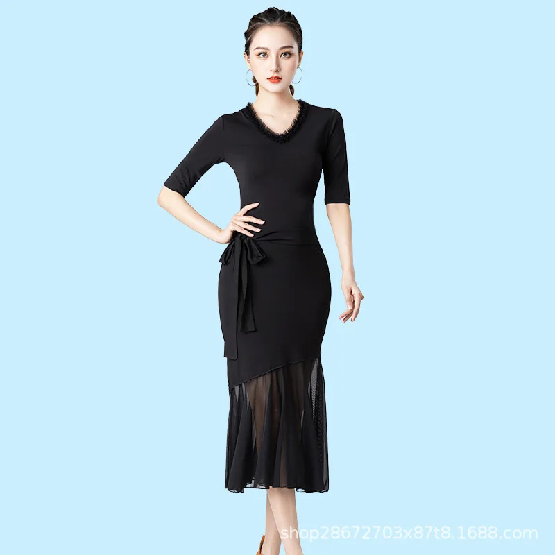 Latin Dance Costumes Female Adult New Black Dress Senior Dance Professional Competition Performance Practice Dance Clothes
Latin Dance Costumes Female Adult New Black Dress Senior Dance Professional Competition Performance Practice Dance Clothes