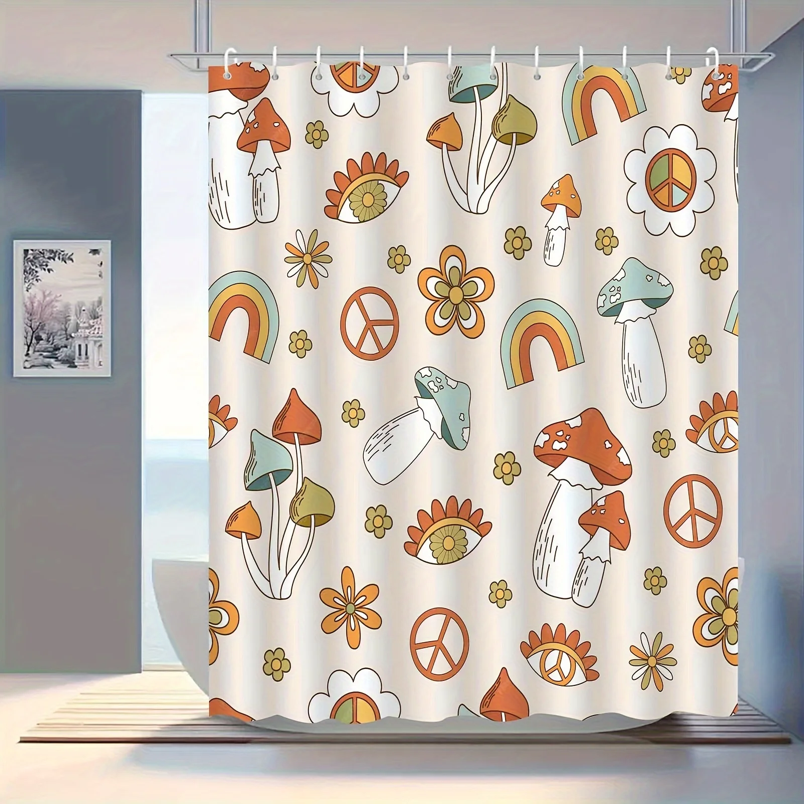 Artistic Mushroom Shower Curtain, Hooks Included, All-Season Bath Decor, Cartoon & Arts Themed, Knit Weave
Artistic Mushroom Shower Curtain, Hooks Included, All-Season Bath Decor, Cartoon & Arts Themed, Knit Weave