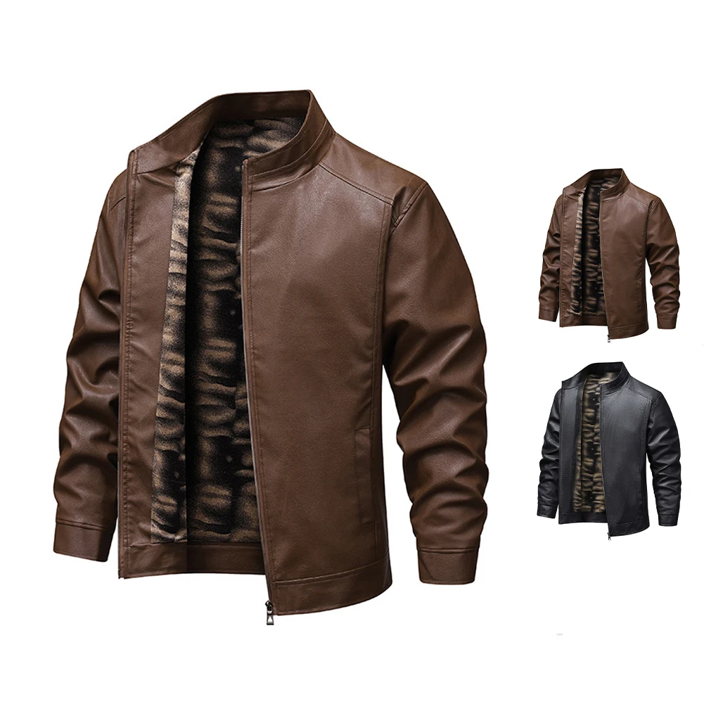 Men's Motorcycle Leather Jacket with Thin Velvet Windproof Fabric and Zipper Closure for Casual and Street Wear
Men's Motorcycle Leather Jacket with Thin Velvet Windproof Fabric and Zipper Closure for Casual and Street Wear