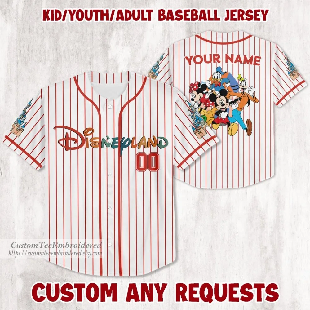Custom Disneyland Mickey And Friends Baseball Disneyland Jersey Shirt Disney Baseball Jersey Magic Kingdom Baseball Jersey
Custom Disneyland Mickey And Friends Baseball Disneyland Jersey Shirt Disney Baseball Jersey Magic Kingdom Baseball Jersey