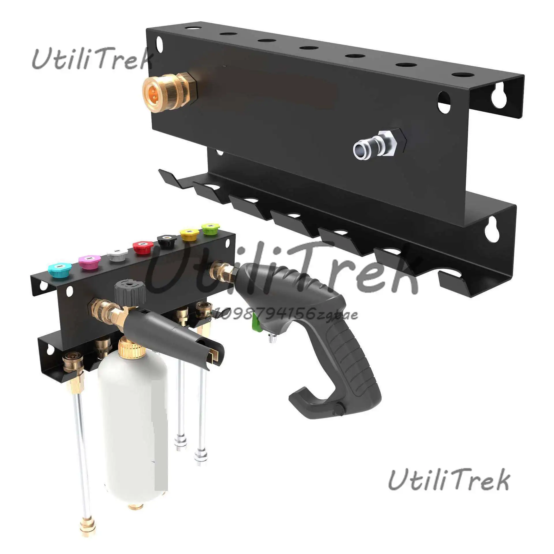 Metal High-pressure Wall Mounted Washing Gun Rack, Used To Store Foam Gun Nozzle Tip and Auto Parts Storage Tool Organization
Metal High-pressure Wall Mounted Washing Gun Rack, Used To Store Foam Gun Nozzle Tip and Auto Parts Storage Tool Organization