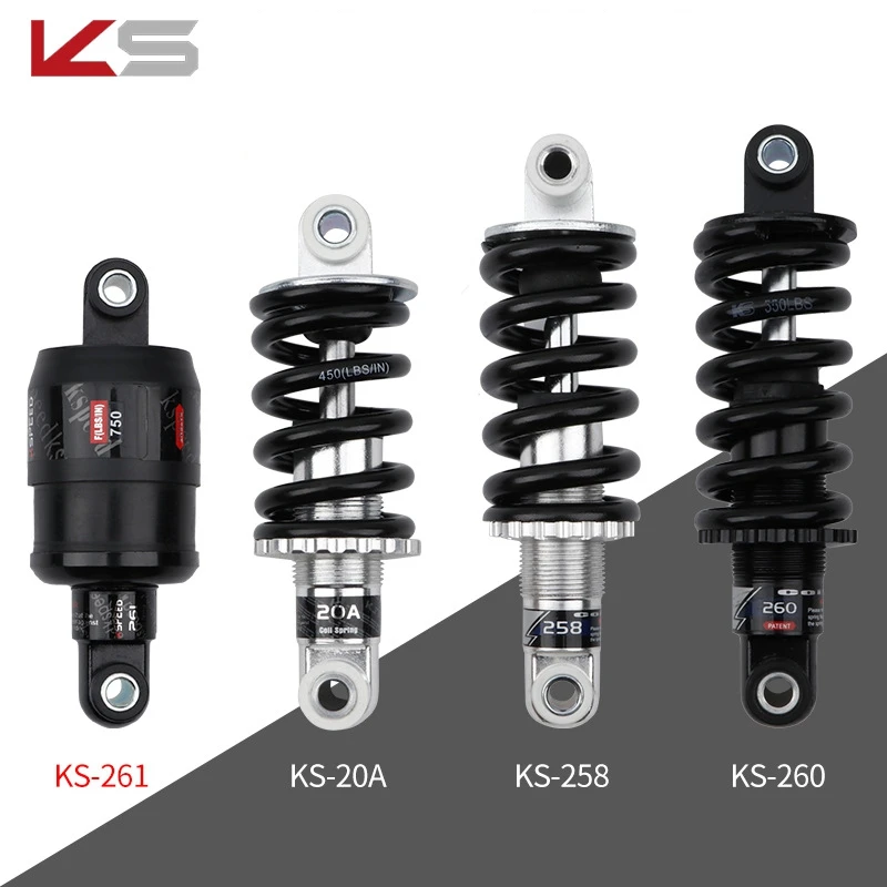 KS Spring Damper Mountain Bike Rear Shocks 120-190mm Folding Bicycle Electric Scooter Shock Absorber
KS Spring Damper Mountain Bike Rear Shocks 120-190mm Folding Bicycle Electric Scooter Shock Absorber