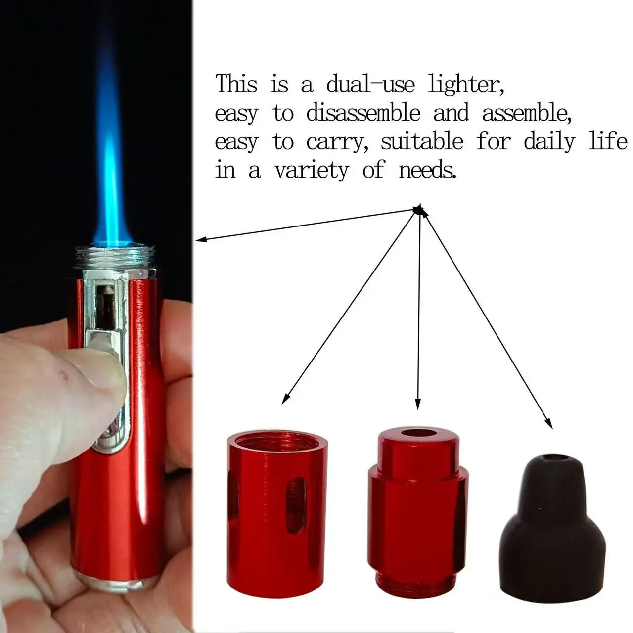 Portable Aromatherapy Lighter Metal Tube Built-in Detachable Inflatable Butane Gas Lighter Long Pen Spray Blue Flame Igniter
Portable Aromatherapy Lighter Metal Tube Built-in Detachable Inflatable Butane Gas Lighter Long Pen Spray Blue Flame Igniter