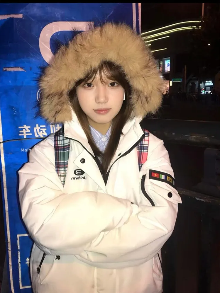 White Hooded Parka Cotton Jacket Men's Thickened Warm Short Style Winter Coat Couple Outwear Polyester Fiber Filled Zipper Cl...
White Hooded Parka Cotton Jacket Men's Thickened Warm Short Style Winter Coat Couple Outwear Polyester Fiber Filled Zipper Cl...