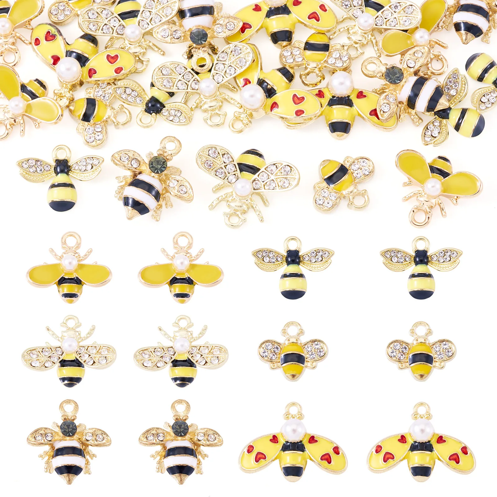 24Pcs Alloy Enamel Pendants with Rhinestone Bees Mixed Color for Making DIY Necklace Bracelet Earring Jewelry Supplies
24Pcs Alloy Enamel Pendants with Rhinestone Bees Mixed Color for Making DIY Necklace Bracelet Earring Jewelry Supplies